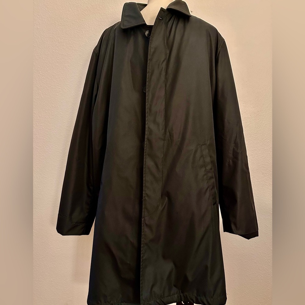 Jacob Siegel Men's Trench Coat Black Long Tall Size 42R